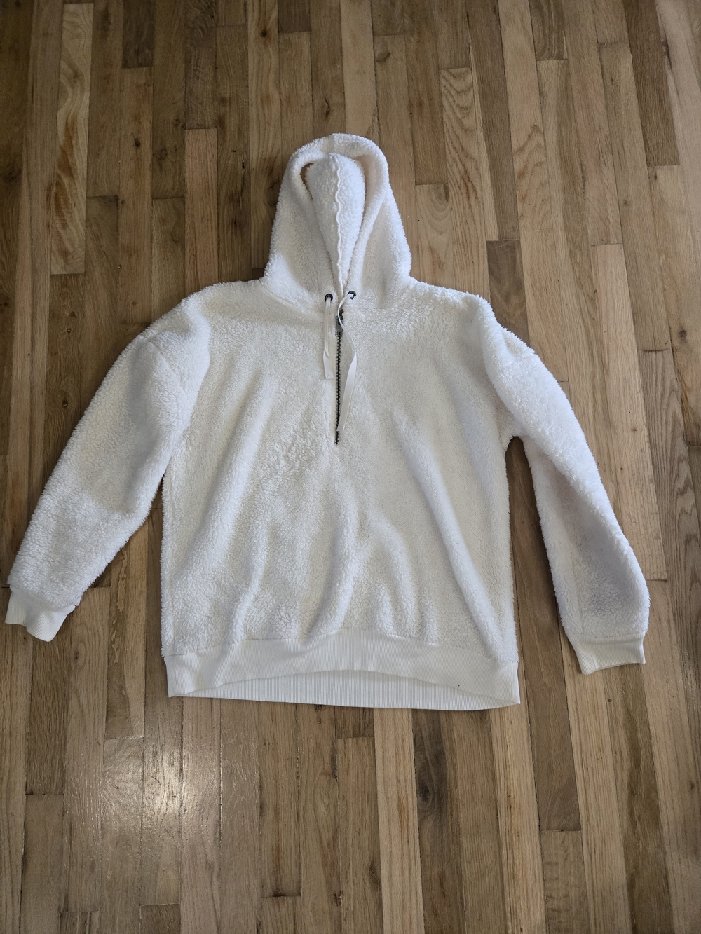 Maurices White Sherpa Hoodie Quarter Zip